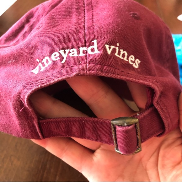 Vineyard Vines Burgundy Adjustable Cap. - Picture 3 of 6